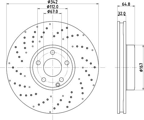 HELLA 8DD 355 134-591 - Гальмівний диск autocars.com.ua