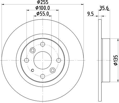 HELLA 8DD 355 134-831 - Гальмівний диск autocars.com.ua