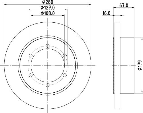 HELLA 8DD 355 134-881 - Гальмівний диск autocars.com.ua