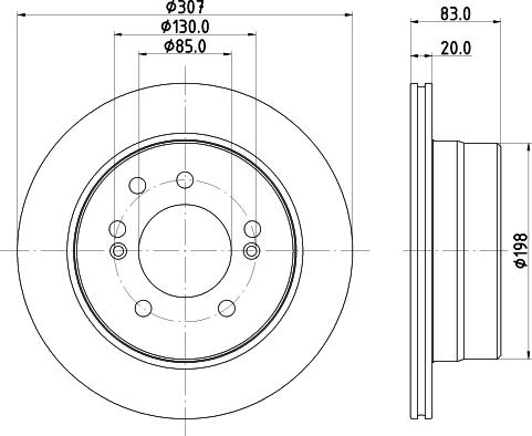 HELLA 8DD 355 134-921 - Гальмівний диск autocars.com.ua