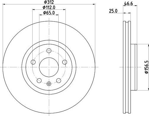 HELLA 8DD 355 134-941 - Гальмівний диск autocars.com.ua