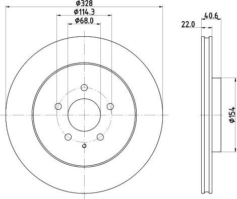 HELLA 8DD 355 135-281 - Гальмівний диск autocars.com.ua