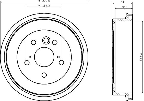 HELLA 8DT 355 300-031 - Тормозной барабан avtokuzovplus.com.ua