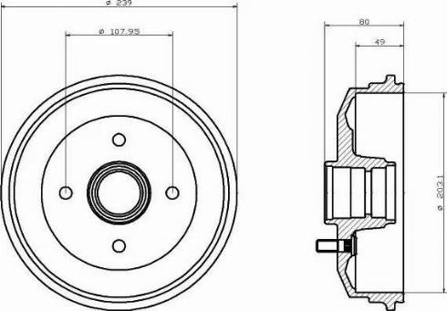 HELLA 8DT 355 300-171 - Гальмівний барабан autocars.com.ua