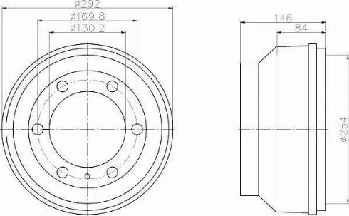 HELLA 8DT 355 300-221 - Гальмівний барабан autocars.com.ua