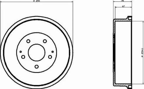 HELLA 8DT 355 300-331 - Гальмівний барабан autocars.com.ua