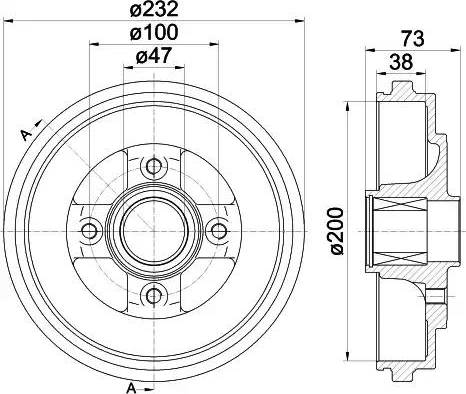 HELLA 8DT 355 300-691 - Тормозной барабан avtokuzovplus.com.ua