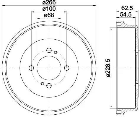 HELLA 8DT 355 300-821 - Гальмівний барабан autocars.com.ua