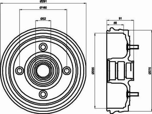 HELLA 8DT 355 300-891 - Тормозной барабан avtokuzovplus.com.ua