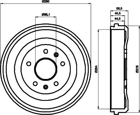 HELLA 8DT 355 300-901 - Гальмівний барабан autocars.com.ua