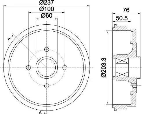 HELLA 8DT 355 300-971 - Тормозной барабан avtokuzovplus.com.ua