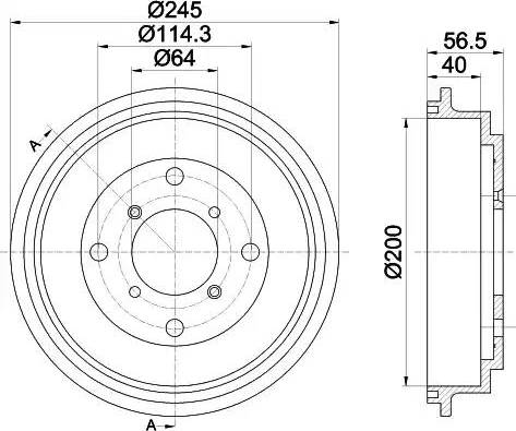 HELLA 8DT 355 301-001 - Гальмівний барабан autocars.com.ua