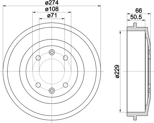 HELLA 8DT 355 301-231 - Тормозной барабан avtokuzovplus.com.ua