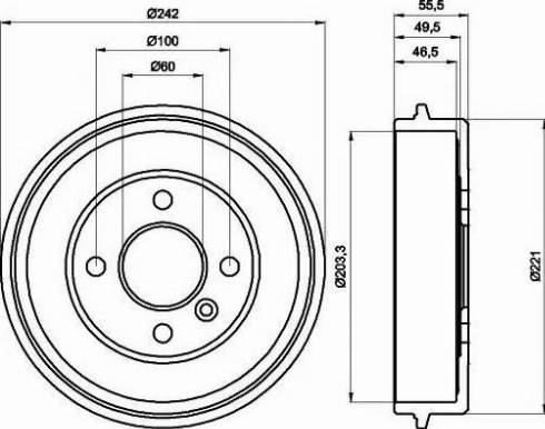 HELLA 8DT 355 301-341 - Гальмівний барабан autocars.com.ua