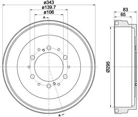 HELLA 8DT 355 301-911 - Тормозной барабан avtokuzovplus.com.ua