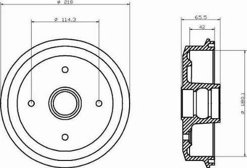 HELLA 8DT355302321 - Гальмівний барабан autocars.com.ua