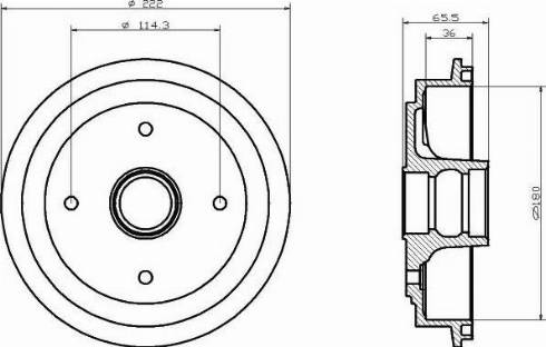 HELLA 8DT 355 302-351 - Гальмівний барабан autocars.com.ua