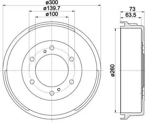 HELLA 8DT 355 302-361 - Гальмівний барабан autocars.com.ua