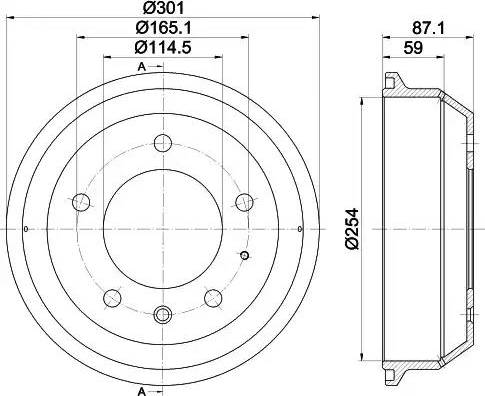 HELLA 8DT 355 302-441 - Тормозной барабан avtokuzovplus.com.ua