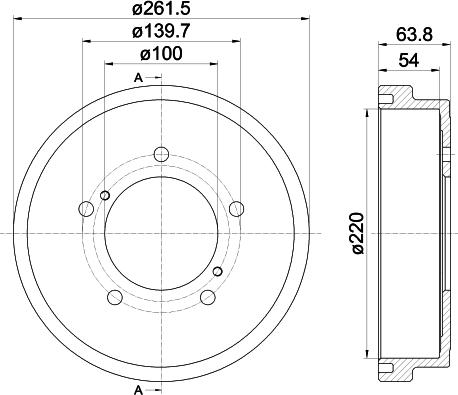 HELLA 8DT 355 302-471 - Гальмівний барабан autocars.com.ua