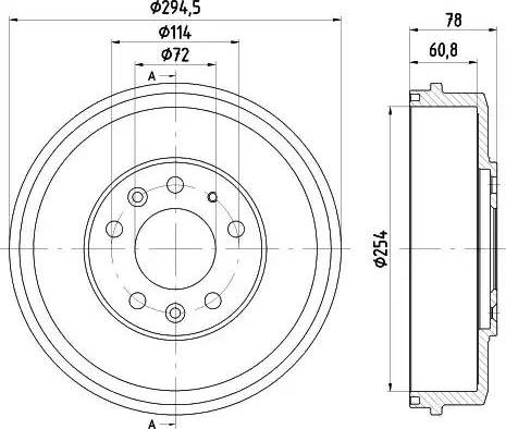 HELLA 8DT 355 302-481 - Гальмівний барабан autocars.com.ua