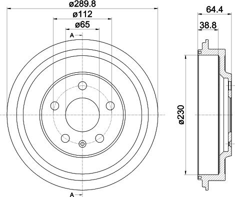 HELLA 8DT 355 302-561 - Тормозной барабан avtokuzovplus.com.ua