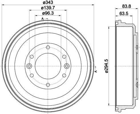 HELLA 8DT 355 302-581 - Тормозной барабан avtokuzovplus.com.ua