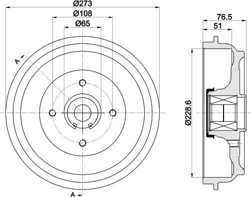 HELLA 8DT 355 302-771 - Тормозной барабан avtokuzovplus.com.ua