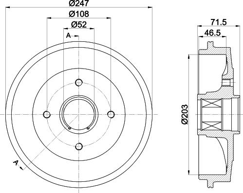 HELLA 8DT 355 302-791 - Тормозной барабан avtokuzovplus.com.ua