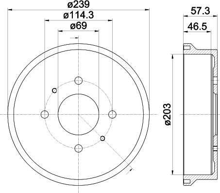 HELLA 8DT 355 303-041 - Гальмівний барабан autocars.com.ua