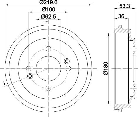 HELLA 8DT 355 303-061 - Тормозной барабан autodnr.net