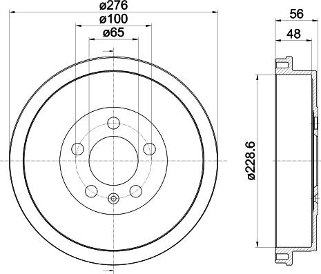 HELLA 8DT 355 303-081 - Тормозной барабан avtokuzovplus.com.ua