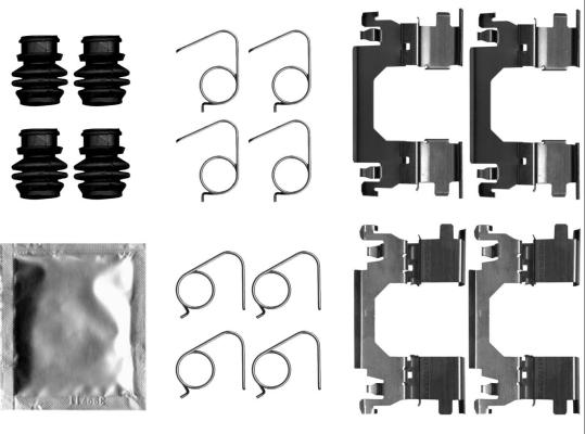 HELLA 8DZ 355 206-301 - Комплектуючі, колодки дискового гальма autocars.com.ua