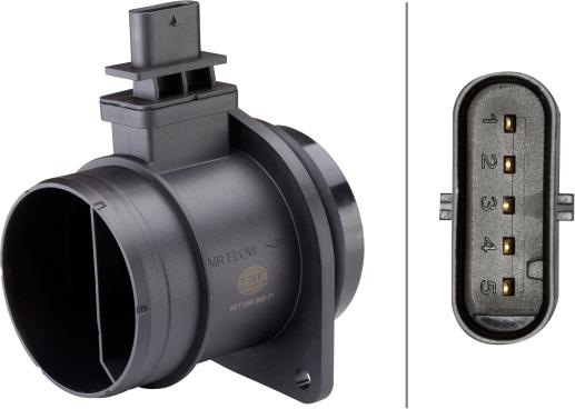 HELLA 8ET 358 095-711 - Датчик потоку, маси повітря autocars.com.ua