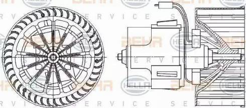 HELLA 8EW 009 157-521 - Вентилятор салону autocars.com.ua