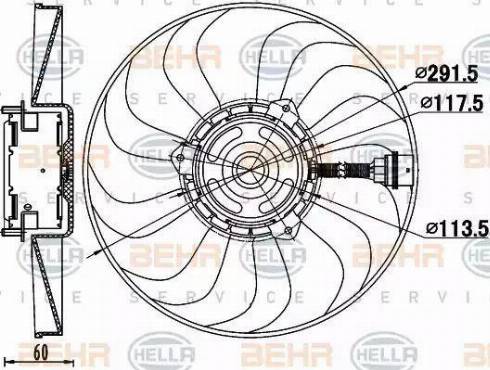 HELLA 8EW 351 039-781 - Вентилятор, охолодження двигуна autocars.com.ua