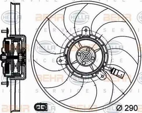 HELLA 8EW 351 040-081 - Вентилятор, охлаждение двигателя avtokuzovplus.com.ua