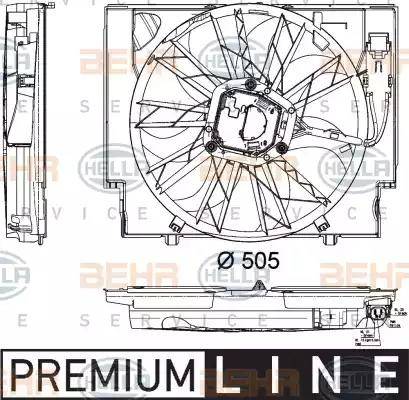 HELLA 8EW 351 040-421 - Вентилятор, охолодження двигуна autocars.com.ua