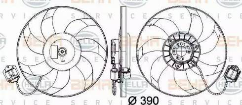 HELLA 8EW 351 041-461 - Вентилятор, охолодження двигуна autocars.com.ua