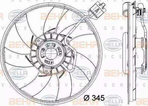 HELLA 8EW 351 041-791 - Вентилятор, охолодження двигуна autocars.com.ua