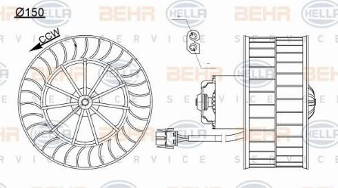 HELLA 8EW 351 104-761 - Вентилятор салону autocars.com.ua