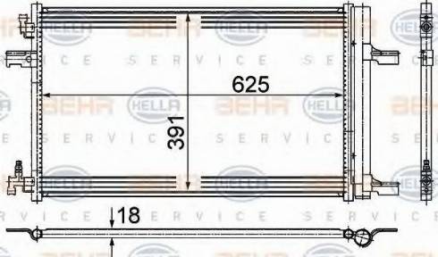 HELLA 8FC 351 002-131 - Конденсатор, кондиціонер autocars.com.ua