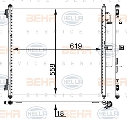 HELLA 8FC 351 003-694 - Конденсатор, кондиціонер autocars.com.ua