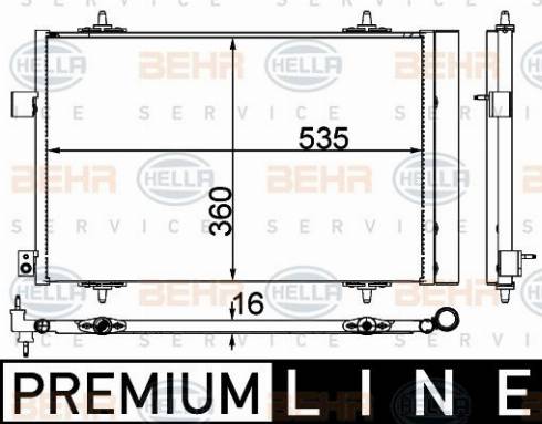 HELLA 8FC 351 004-551 - Конденсатор, кондиціонер autocars.com.ua