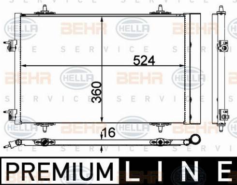 HELLA 8FC 351 004-561 - Конденсатор, кондиціонер autocars.com.ua