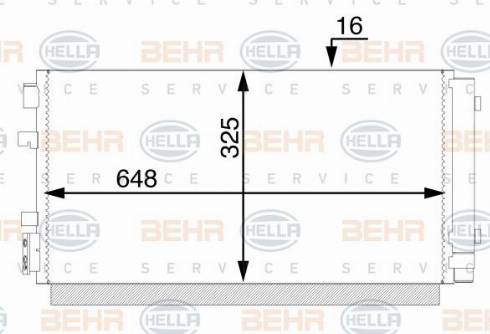 HELLA 8FC 351 004-714 - Конденсатор, кондиціонер autocars.com.ua