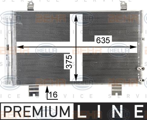 HELLA 8FC351008431 - Конденсатор, кондиціонер autocars.com.ua