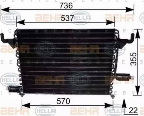 HELLA 8FC 351 035-311 - Конденсатор, кондиціонер autocars.com.ua