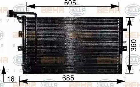 HELLA 8FC 351 036-571 - Конденсатор, кондиціонер autocars.com.ua