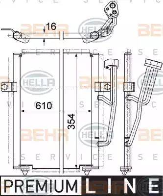 HELLA 8FC 351 036-671 - Конденсатор, кондиціонер autocars.com.ua